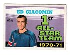 1971-72 OPC O-Pee-Chee ED GIACOMIN 1st All-Star Team Card 250 New York Rangers