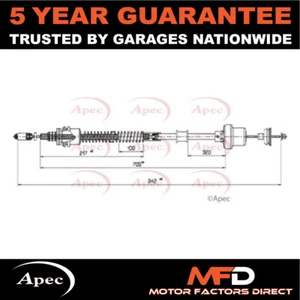 Se adapta a MG ZR 2001-2005 Rover 25 2003-2005 1.1 1.4 1.6 APEC cable de embrague UUC000040 - Imagen 1 de 2