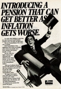 1981 Vintage Print Ad Introducing a Pension Man in Vice Aetna Life & Casuality - Picture 1 of 2