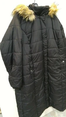 Parka con capucha ROAMANS larga acolchada de piel sintética talla 1X (22/24) *negra* Foto 1 de 4