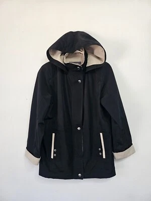 Abrigo Chaqueta Liz Claiborne Mujer Todo Clima Largo Medio Cremallera Capucha Extraíble EXCELENTE S Foto 1 de 4