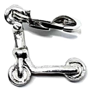 Scooter Charm Silver Alloy Cute Little Gift idea 16 x 16 x 6mm Clip Top Gift - Picture 1 of 12
