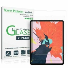 amFilm Glass Screen Protector for iPad 12.9 inch 2018 and 2020 Models - 2 Pack