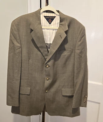 Tommy Hilfiger Chaqueta de Lana Marrón Tostado de 3 Botones de Un Solo Pecho 44 Reg Foto 1 de 4