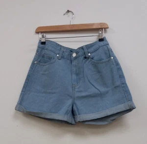Boohoo ladies high waisted roll hem denim shorts - Picture 1 of 2