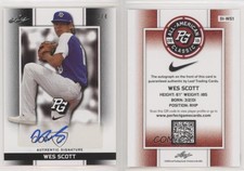 2018 Leaf Metal Perfect Game All-American Classic Direct Black /4 Wes Scott Auto