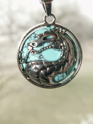 DRACHE   TÜRKIS HOWLITH   Anhänger     NEU! - Bild 1 von 3