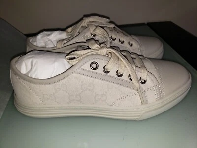 Gucci Mujer Zapatillas Informales 5 - 5.5 Nuevo Color Crema Algodón Foto 1 de 4