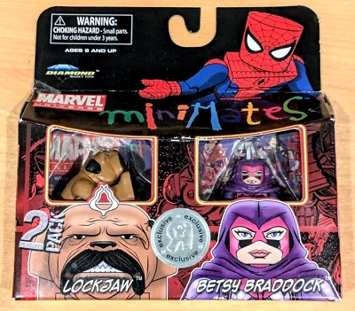 MARVEL MINIMATES BETSY BRADDOCK LOCKJAW FIGURES TOYS R US EXCLUSIVE DIAMOND RARE - Image 1 of 4