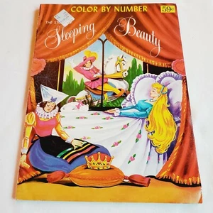 Vintage Color By Number Sleeping Beauty Coloring Book Unused Nostalgic 1970s - Picture 1 of 6