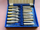 Antique Set X 12 Pieces Chromium Plate Knives Forks Bakelite Handles Sheffield