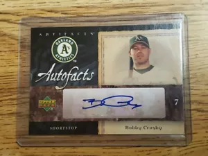 2007 07 UD Upper Deck Artifacts Signatures Auto Bobby Crosby A's - Picture 1 of 3
