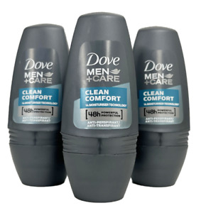 Dove Men Clean Comfort Anti-Perspirant Deodorant Roll On 50 ml, Pack of 3