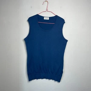 John Smedley Men’s Blue Cotton U-Neck Vest – Size L - Picture 1 of 6
