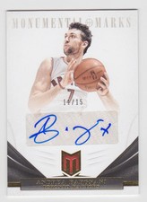 ANDREA BARGNANI 2012-13 Panini Momentum Monumental Marks Auto #D 11/15 Raptors