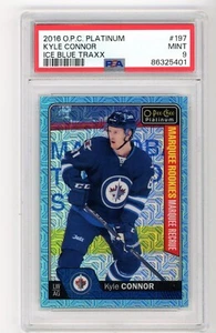 2016-17 O-Pee-Chee Platinum Blue Traxx Rookie RC Kyle Connor #197 PSA 9 - Picture 1 of 1