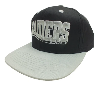 Gorra gorra con cierre a presión de los Raiders de Los Ángeles talla única ajustable escritura para adultos letras en bloque NUEVO Foto 1 de 4