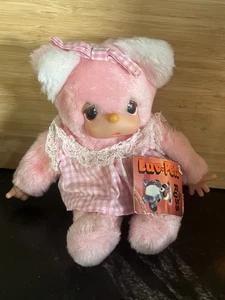 70er Russ Berrie FELICIA Monchichi Daumenlutscher PINKES Zeug Plüsch Mädchen - hat Etikett - Bild 1 von 9