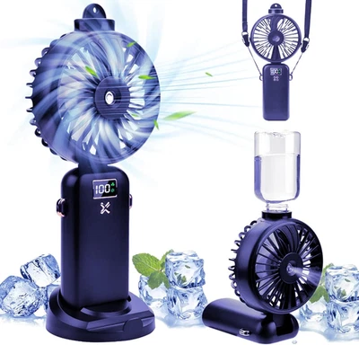Portable Fan,Handheld Fan Misting Fan,5000Mah Battery Powered Fan, 5 Speeds Port - image 1 of 4