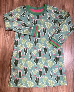 Mädchen OILILY Baumwolle Kuschel Fleece Kleid Grün Kaktus Gr. 128 / BY - Bild 1 von 12