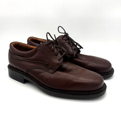 Zapatos de vestir Stafford de cuero marrón con cordones talla 9,5 M para hombre clásicos de negocios lisos Foto 1 de 4