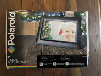Polaroid 7" Digital Picture Frame 1024 X 600 Hi-resolution LED Display PDF-700 - Image 1 of 4