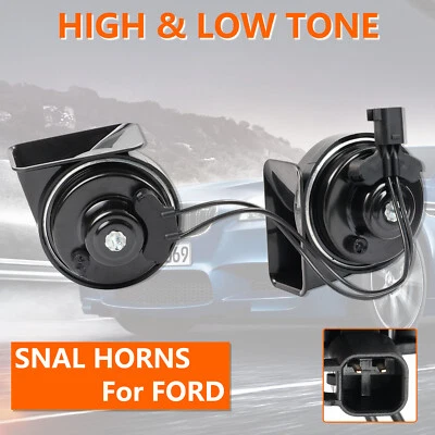 Loud High Low Tone Loud Snail Horn For Ford Mustang EcoSport Espace 110-125db 2X - Image 1 of 4
