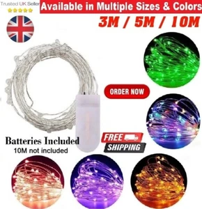 20/30/50/100LED Fairy String LightsMicro Rice Copper Wire Light Battery Operated - Picture 1 of 20