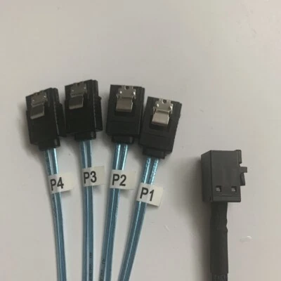  Mini SAS SFF-8643 to 4 SATA 7pin hard disk 6Gbps Server Raid Cable 9300-8i 9361 - Bild 1 von 4