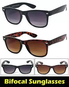 Square Frame Bifocal Lenses Tinted Reading Sunglasses Sun Reader - Picture 1 of 16