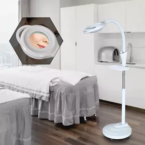 16X Rolling Stand Magnifying Lamp Floor Magnifier LED Beauty Salon w/ Wheels - Picture 1 of 18