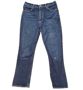 Agolde Riley Button Fly High Rise Straight Crop Denim Jeans Size 29x25 - Picture 1 of 13