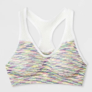 Maidenform Girls' Molded Sport Bra Small 6-6x 28A Seamfree Rainbow Racerback - Picture 1 of 7