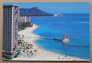 Waikiki, Hawaii Hilton Hawaiian Village Resort Postcard unused - Picture 1 of 2
