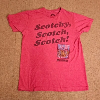 2012 Men's Paramount Red Anchorman Scotchy Scotch Movie Small T-Shirt S8a - Image 1 of 4