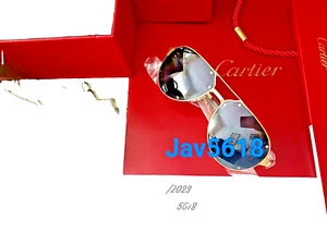 CARTIER SUNGLASSES SANTOS DUMONT SPECIAL EDITION GOLD TITANIUM PILOT TRINITY RAR - Picture 1 of 24