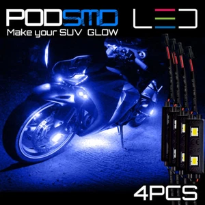 Neon Glow Underbody Blue Rock Lights Motorcycle LED Kit for Kawasaki Ninja 300 - Picture 1 of 12