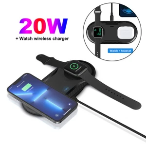 20W 2in1 Wireless Charger Mat Pad For Apple Watch S10 Ultra iPhone 16 Pro Max 15 - Picture 1 of 11