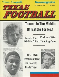 DAVE CAMPBELL'S TEXAS FOOTBALL COMPLETE NEWSMAGAZINE~OCT 28, 1971~ALL FRESHMEN - Picture 1 of 1