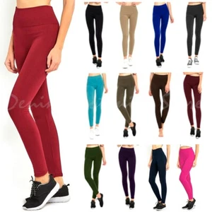 Women's Fleece Lined Leggings Thermal Warm Winter High Waisted Yoga Pants Run - Picture 1 of 15