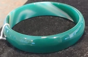 Bracciale 7 1/2 pollici giada traslucida naturale verde giadeite - Foto 1 di 4