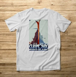 T-Shirt Vintage Chamonix-Mont-Blanc Été Hiver Sommer Winter Skifahren Alpen - Bild 1 von 2
