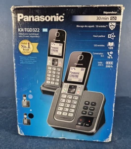 PANASONIC KX-TGD322 Twin Pack Digital Cordless Answering System - BOXED - Picture 1 of 4