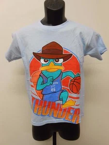 NEW PHINEAS & FERB OKLAHOMA CITY THUNDER Youth Sizes S-M-XL Shirt - Picture 1 of 4