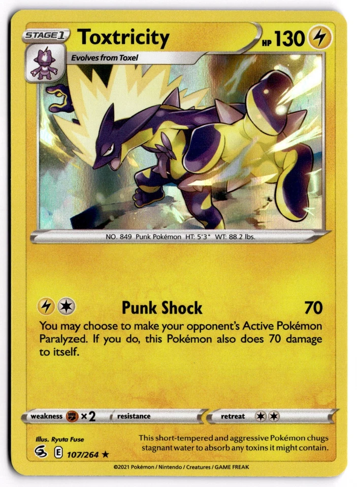 Pokemon TCG Toxtricity SWSH Fusion Strike 107/264 Holo Rare NM/M - Image 1 of 1