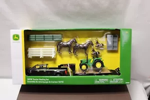 Tomy Ertl ~ John Deere Hauling Set w/ Truck, Trailer, 5075E Tractor and Horses - Picture 1 of 11