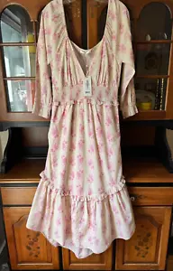 LOVE SHACK FANCY Firefly Midi Peasant Festival Dress Lilac Floral Size Medium - Picture 1 of 15