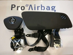 AIRBAG KIT VW POLO 6C 2014-17 FAHRER BEIFAHRER + PAAR SICHERHEITSGURTE ORIGINAL - Imagen 1 de 2
