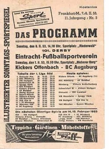 Fussball-Programmheft 52/53 Oberliga Eintracht Frankfurt - FSV Frankfurt - Bild 1 von 1