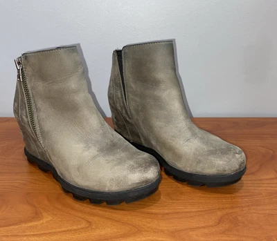 Botines Sorel Joan of Arctic Wedge II con cremallera gris oscuro para mujer talla 7 Foto 1 de 4